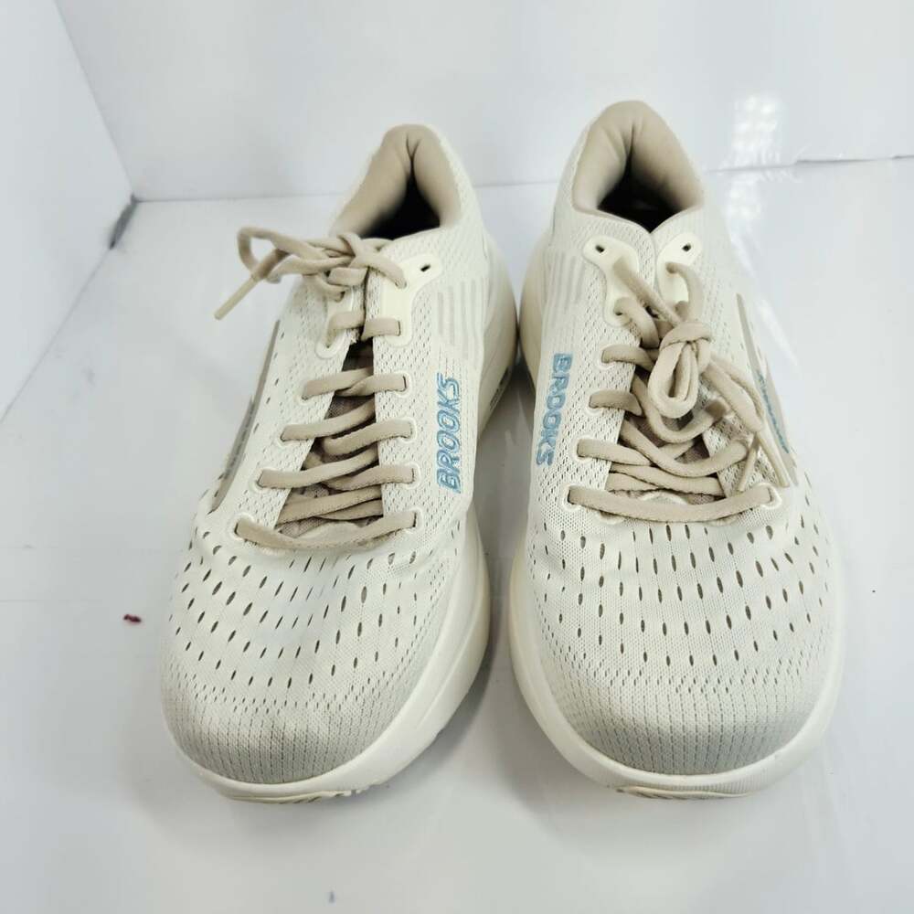 Brooks Ghost Max Running Shoes White Cream Blue